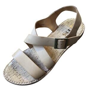 Kork-Ease Sandals Women Sz 9.5 Tan Leather Buckle Strappy Comfortable